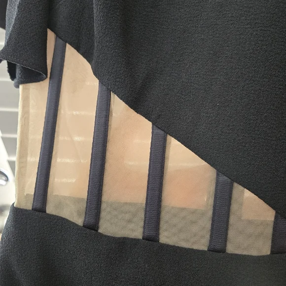 Dress the Population Tenley Black Dress With Boning Mesh Cutouts Cocktail Small - Picture 6 of 9